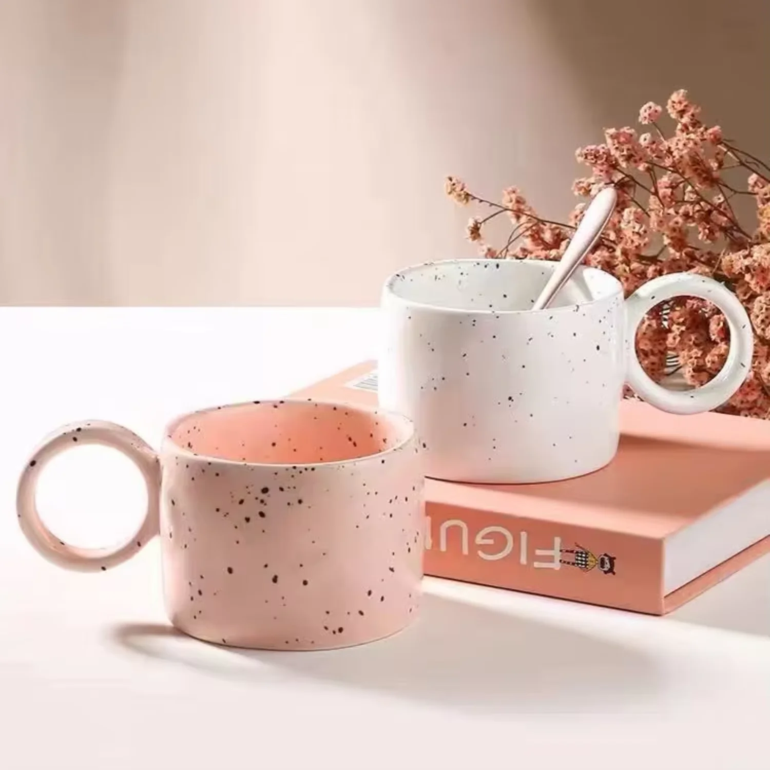 Drinkware Office  Mugs Ceramic Drink Cups Peach and goma Coffee tumbler Cute mugs Helldivers Helldivers  Cup tea Rock tumbler