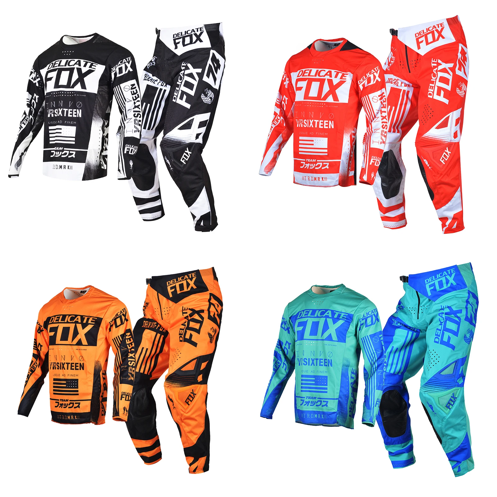 

Delicate Fox Flexair Mach Union Jersey and Pants Set Offroad MX Motocross Dirt Bike Cross Country MTB DH UTV Enduro Gear Combo