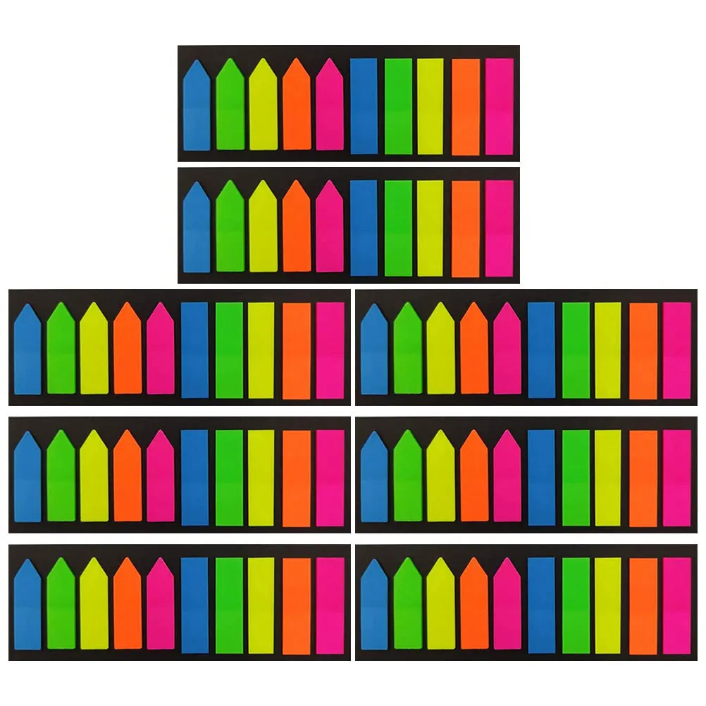 

8 set Marker Sticky Memo Pad Premium Pet Material Bright Colorful Tabs For Notebooks Reading Marking Self-Adhesive Page Tabs