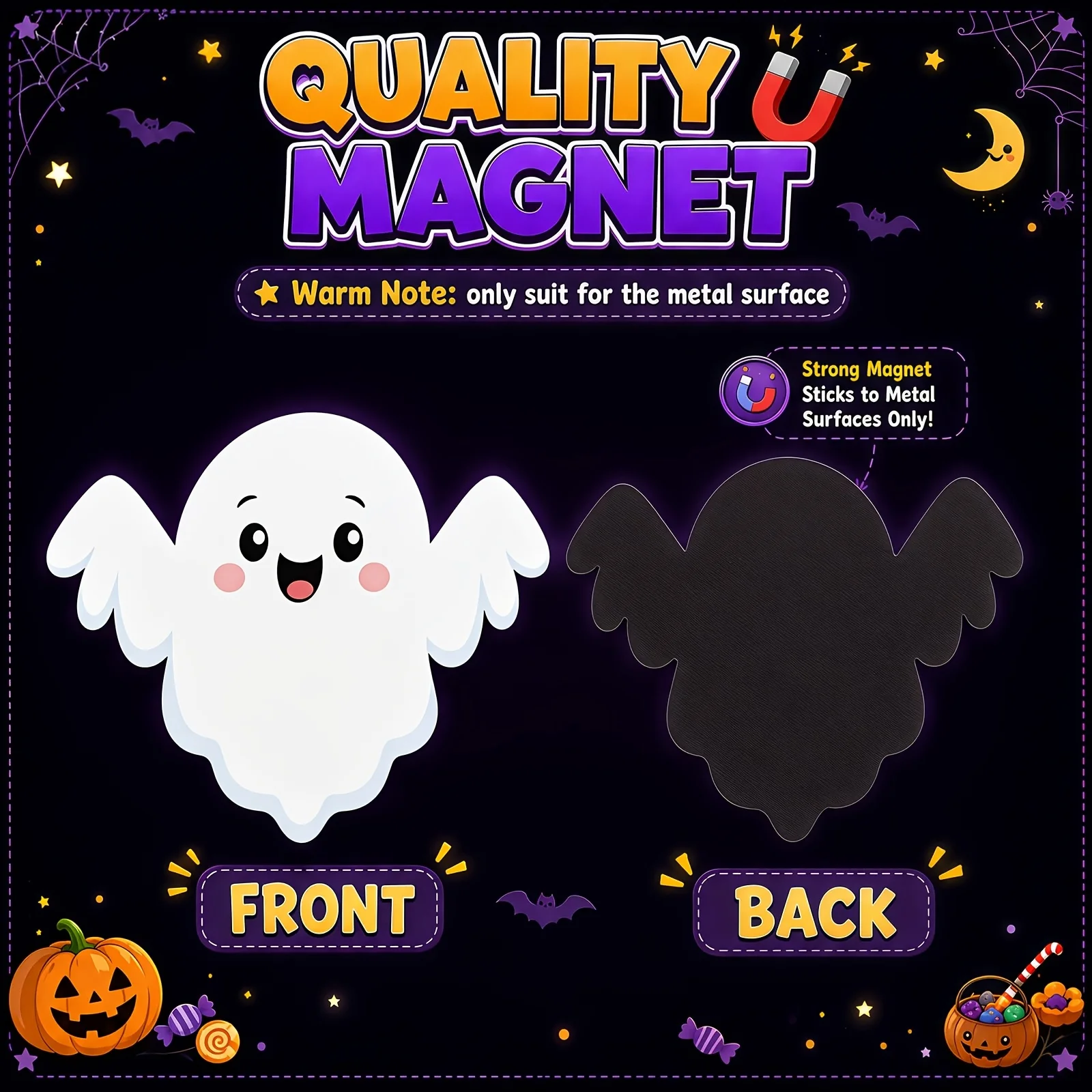 15 leuchtende Garagentormagnete, die im Dunkeln leuchten, magnetische Halloween-Geister-Dekorationen, Kühlschrankaufkleber – Detail 4
