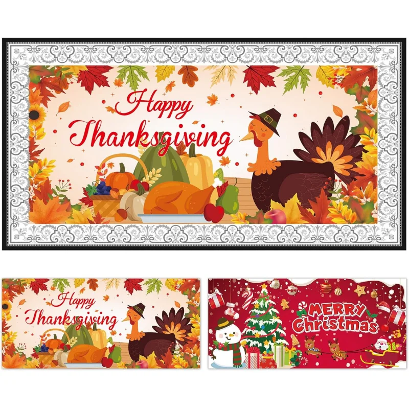 2 Pcs Hello, autumn front doormat, indoor and outdoor entrance, Thanksgiving maple leaf doormat, home decoration