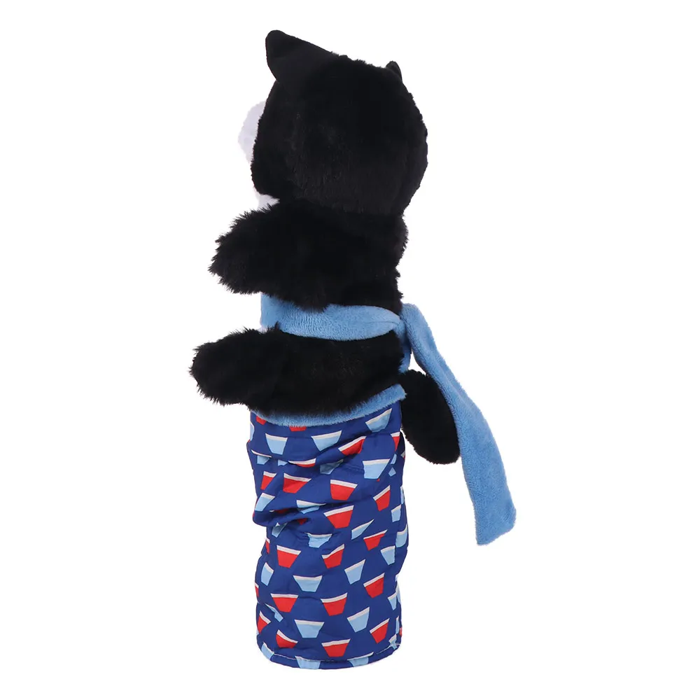 Luva de luta de gato interativa durável, acolchoamento resistente, luva de mão de animal macio, forma de gato de pelúcia, lutador de fantoche de gato, jogo seguro