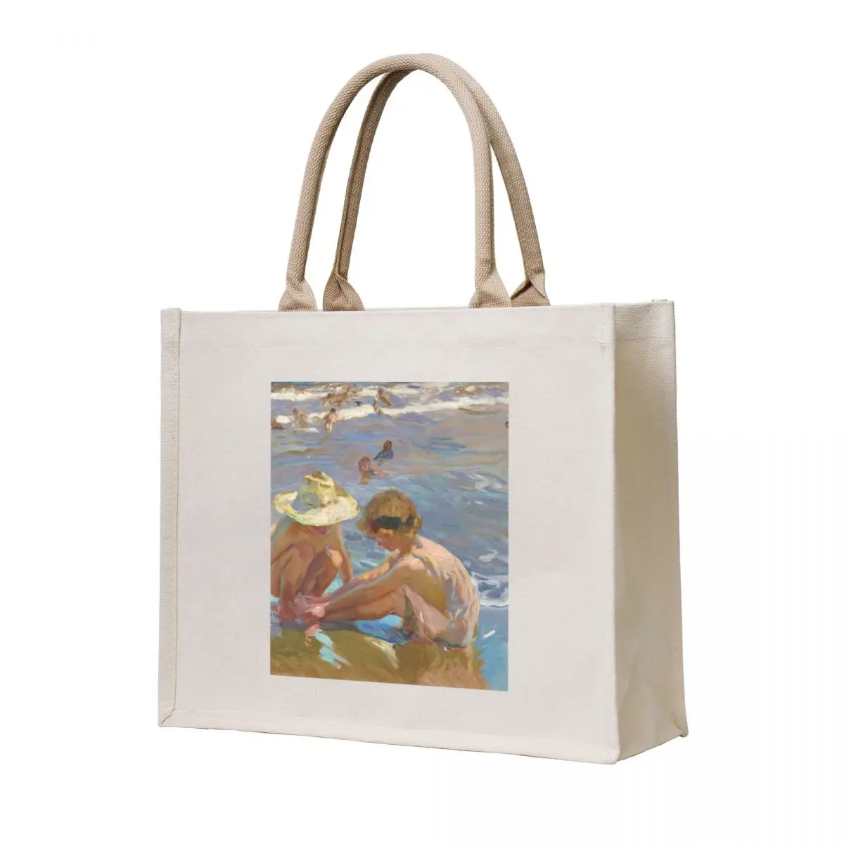 Joaqu?-n Sorolla - The Wounded Foot (1909) Tote Bag female bag shopping cart bags Lady bag Lady bags