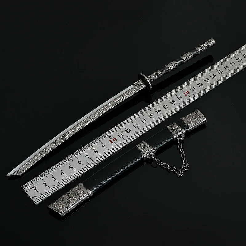 Samurai Schwert 28 cm/11,02 in Kalte Waffe Metall Katana Waffe Anime Peripheriegeräte Modell Zubehör Lustiges Geschenk Ornamente Outdoor Spielzeug
