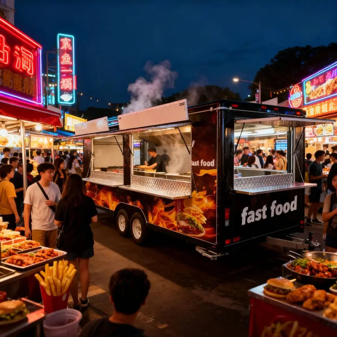 

New Mobile Fast Food Truck for USA & Europe - Snack Candy Chips Ready - Fairly Used - in Stock - Cheap Food Truck for Sale