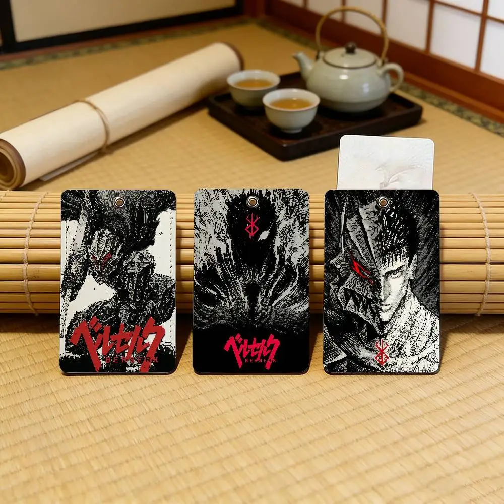 

Аниме-брелок B-Berserk: крутой прямоугольный брелок для ключей, защитный чехол для карты доступа в автобус/дом, из искусственной кожи, для школы. Хит продаж.