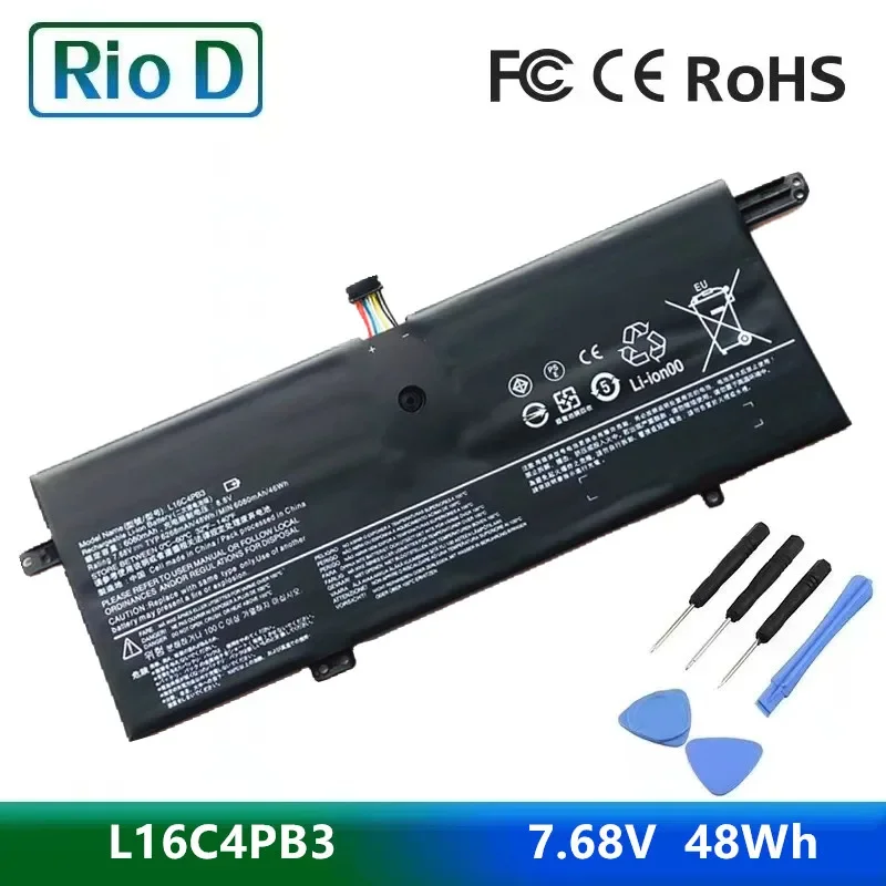 L16C4PB3 7.68V 268mAh 48WH Laptop Battery for Lenovo IdeaPad 720S-13ARR 720S-13IKB Series L16M4PB3 L16L4PB3