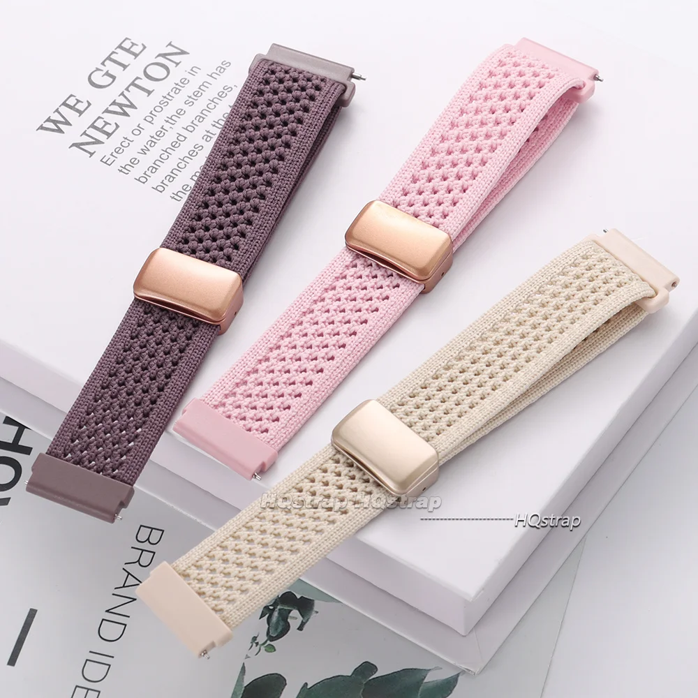 Breathable Hollow Wove Watch Strap 20mm 22mm Bracelet Magnetic Buckle Loop for Huawei Watch GT 5/4/3 Pro Universal Wrist Band