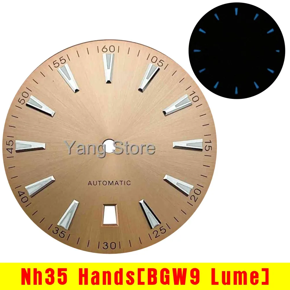 33.2mm sterile watch dial BGW9 Lume for NH35 movement, sun brushed aqua AT style