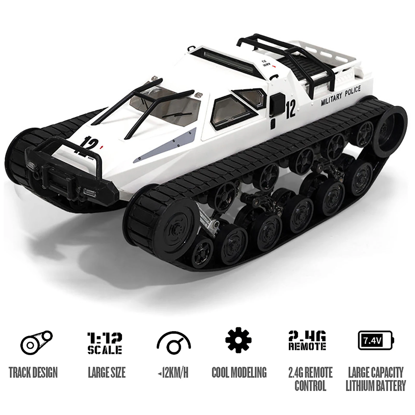 

Rechargeable Remote Control Tank Car Remote Control Car 1/12 2.4GHz Gifts Toy 360° Rotating Vehicle for Boys Girls Teens and