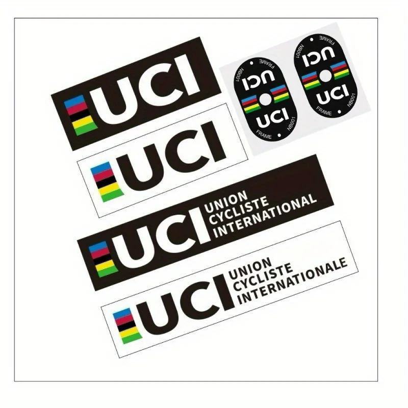 6 أوراق/قطعة، ملصقات دراجات UCI وملصقات زخرفية - مناسبة لدراجات الطرق والدراجات النارية والسيارات - تصميم هوائي،