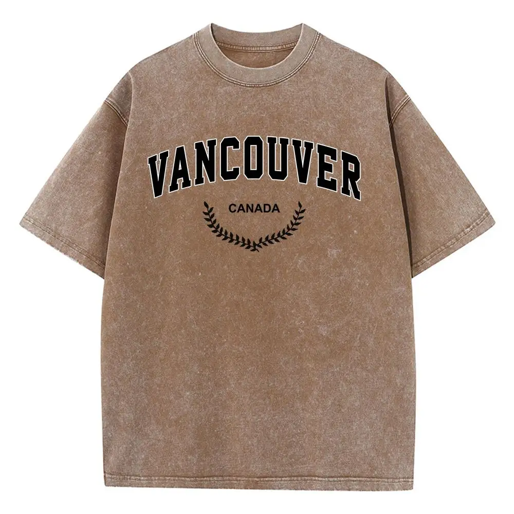 Canada Vancouver Black Letter Mans T-Shirts Fitting Oversized T-Shirt Leisure Soft Tshirt Pleasure Breathable Short Sleeved