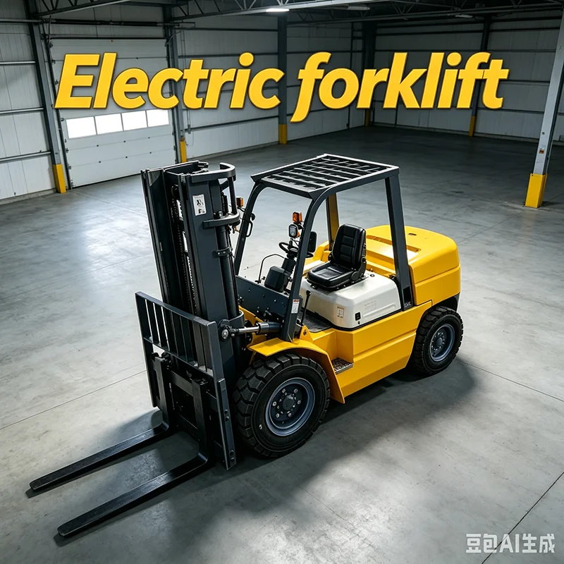 Mini electric forklift 0.5-3 ton load 4-wheel drive Lead-acid battery Three-stage lifting mast Hydraulic side shift Solid tires