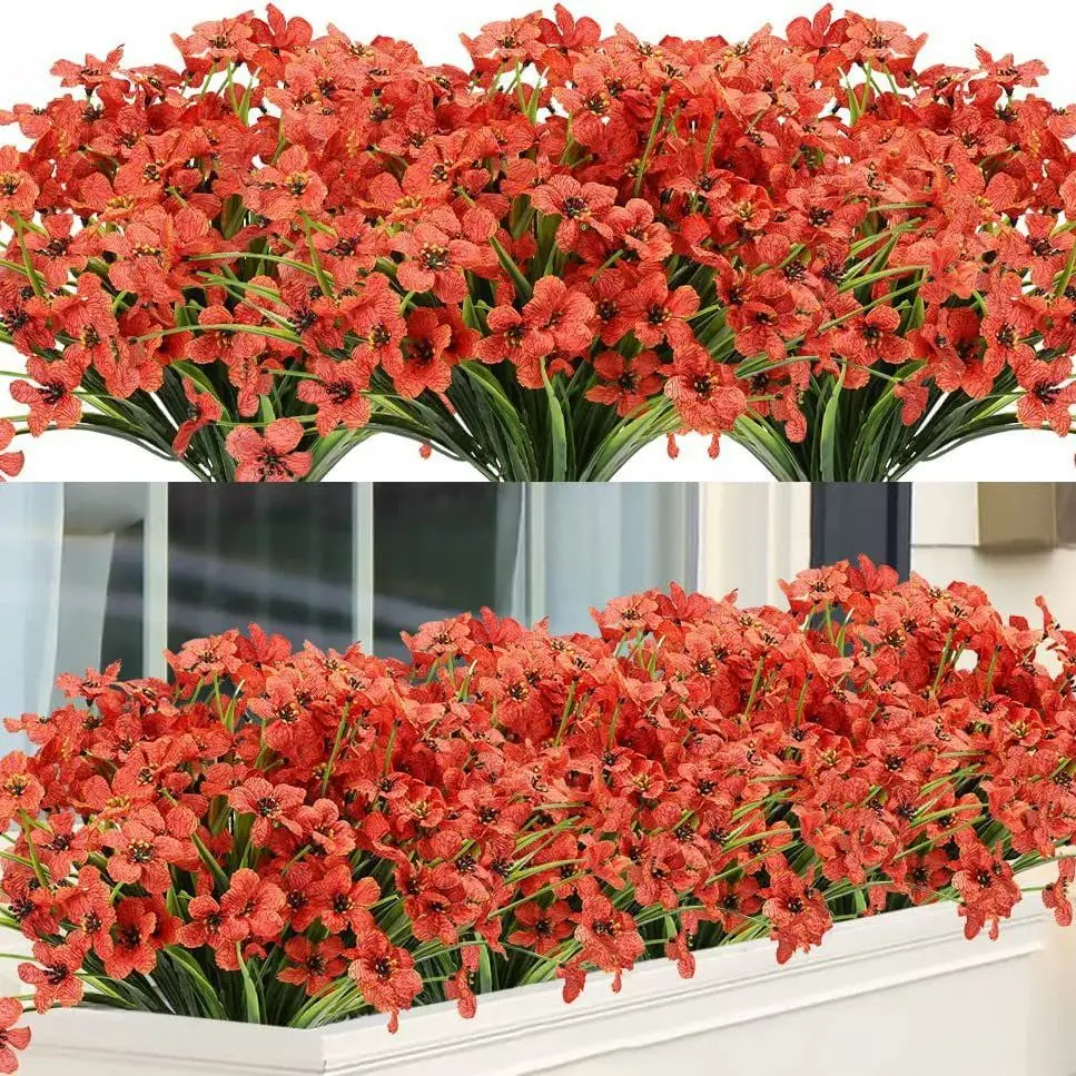 Künstliche Frühlingsgras-Veilchen verblassen nicht, 35 cm, Kunststoffpflanzen, Outdoor-Gartendekoration, künstliche Blumen, Familienparty-Dekoration – Detail 1