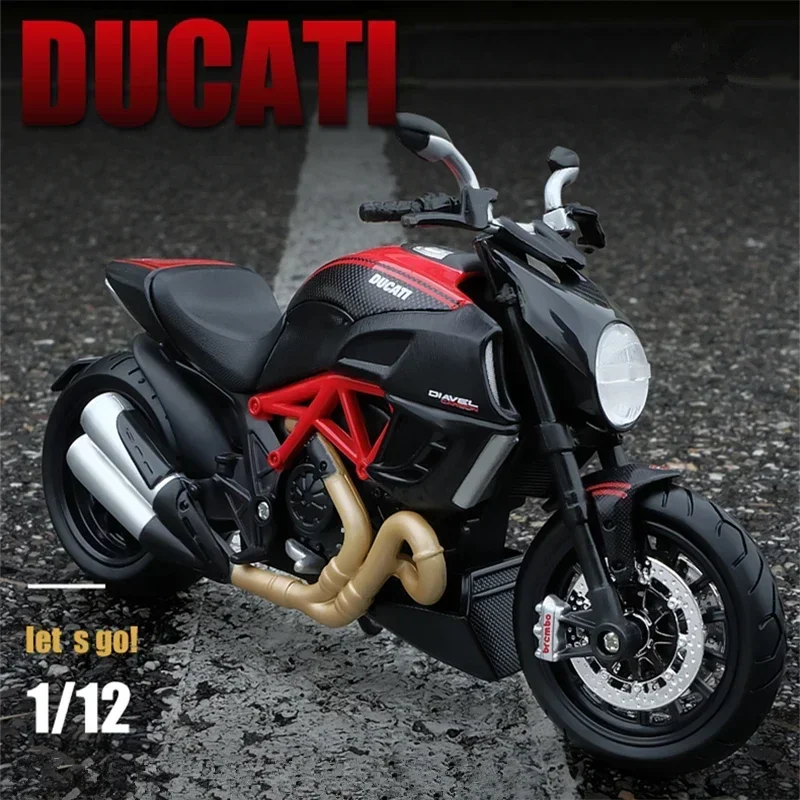 Ducati Street Fighter Motorcycle Model for Kids, Liga, Corrida, Simulação, Diecast Metal, Esportes, Som e Luz, Brinquedos, Presente, 1:12