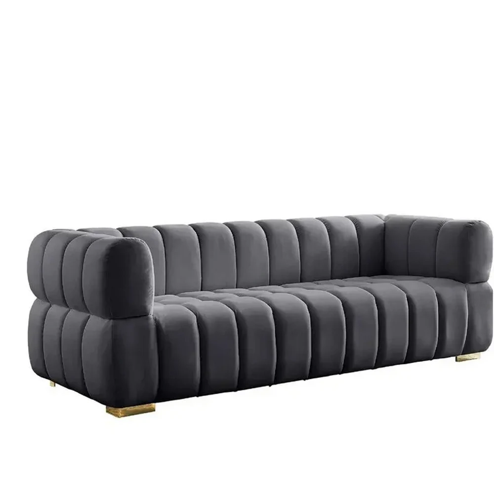 Gray 3 Seater Sofa Bed Modern Modular Leisure Love Seat Living Room Home Furniture Set view 3