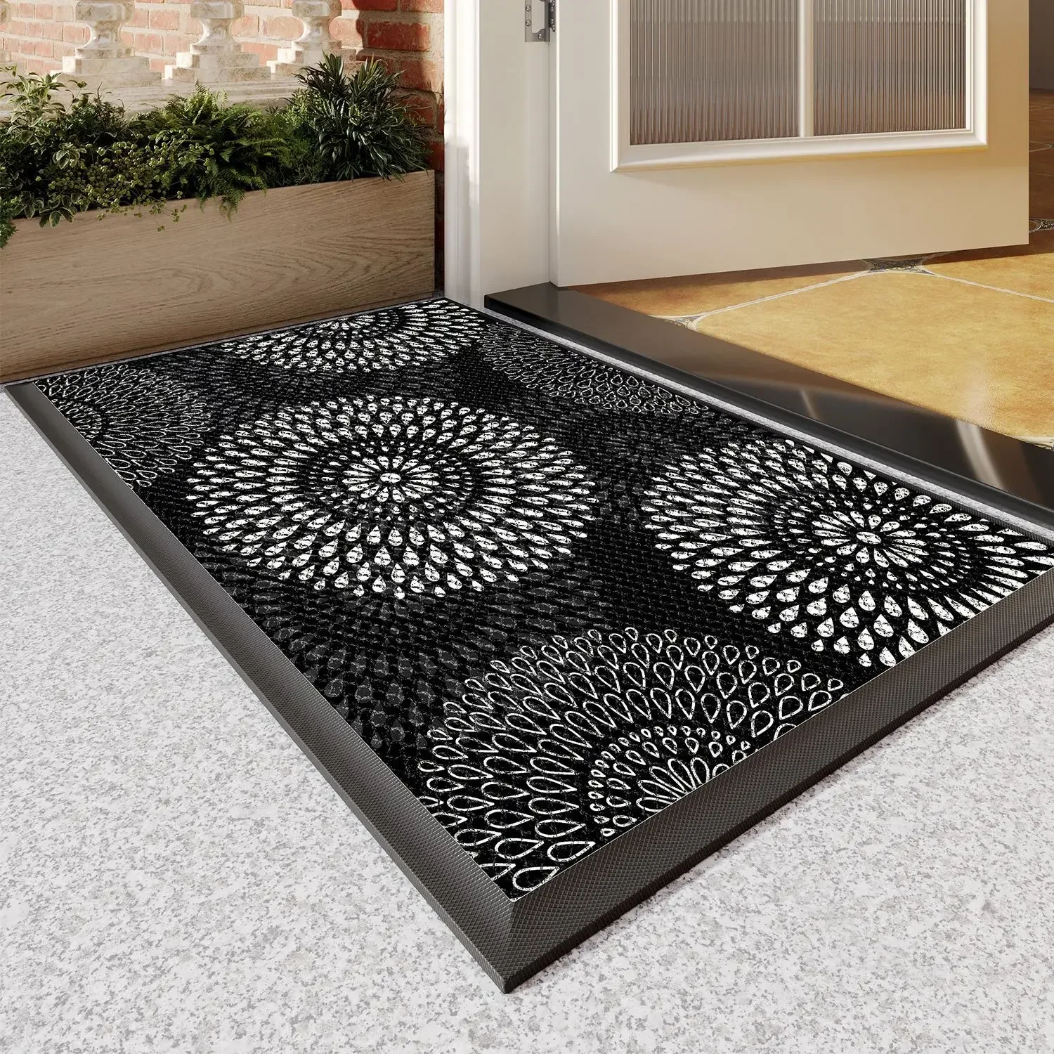 45x75cm, Silk Circle Floor Mat, Household, Entry Door Carpet, Gate Entrance Scuff Soil Door Mat, Non-slip, Entrance Foot Mat