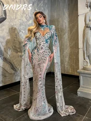 Luxurious Beaded Prom Dress 2026 Solemn Long Sleeve Evening Dress Charming Sequined A-line Floor-Length Gown Customized