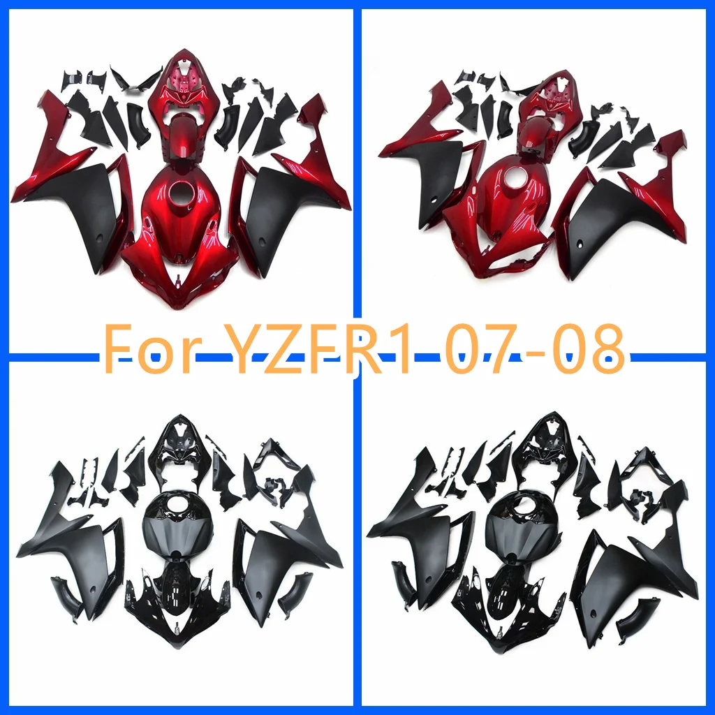 

Новый полный комплект мотоцикла из АБС-пластика, подходящий для Yamaha YFZ-R1 07 08 YZF R1 2007 2008, комплекты обтекателей кузова, красный, черный