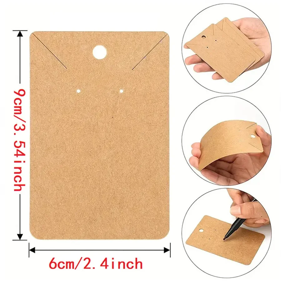 200pcs Blank Display Paper Cards & Self Seal Bags, Earring Necklace Holder, Packaging Supplies for Handcrafted Trinkets, XJM