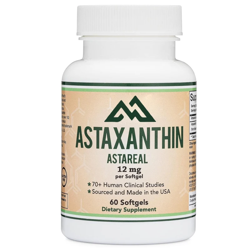 Astaxanthin 12mg maximum strength supports skin, eyes, intestinal immunity, and health. 60 vegetarian capsules