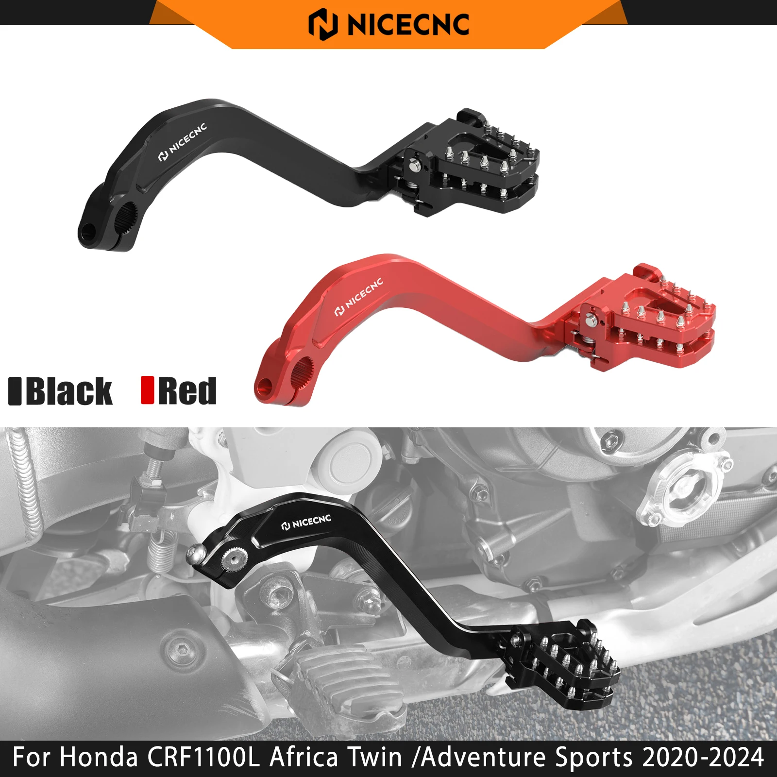 

For Honda CRF1100L Africa Twin /Adventure Sports 2020-2026 2025 Anti-Slip Adjustable Dual Brake Pedal CRF1000L Africa Twin /ADV