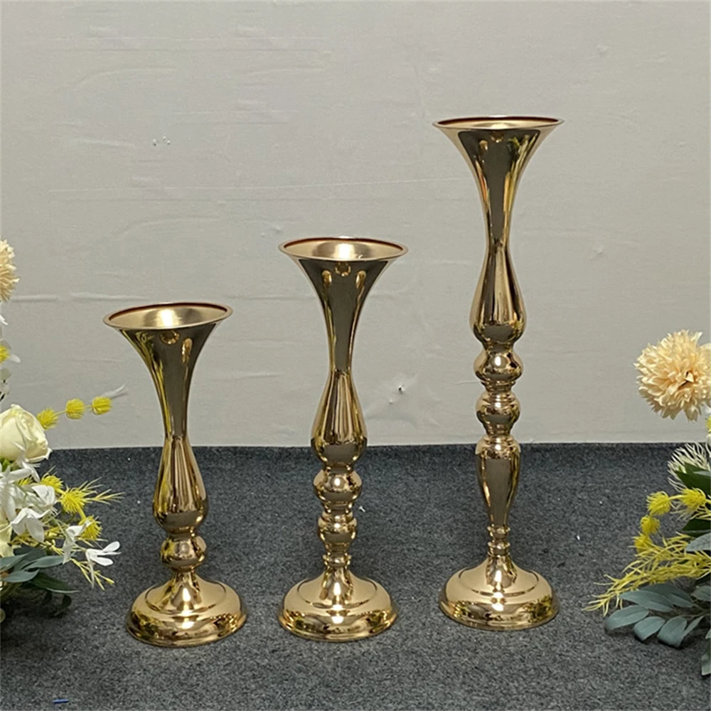 

Ramadan Shiny Gold Plating Ceterpiece Flower Stand, Vase Decoration, Marriage Props, Baby Shower Decor, Valentine's Day