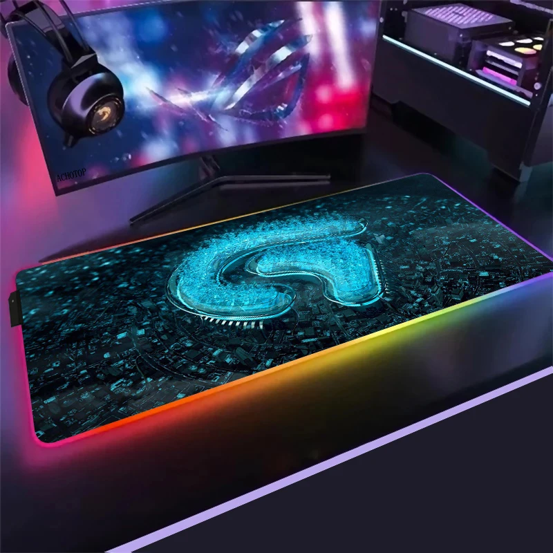 Logitech rgb mouse pad acessórios para jogos mousepad gamer pc xxl computador varmilo teclado genshin impacto cereja led esteira de mesa