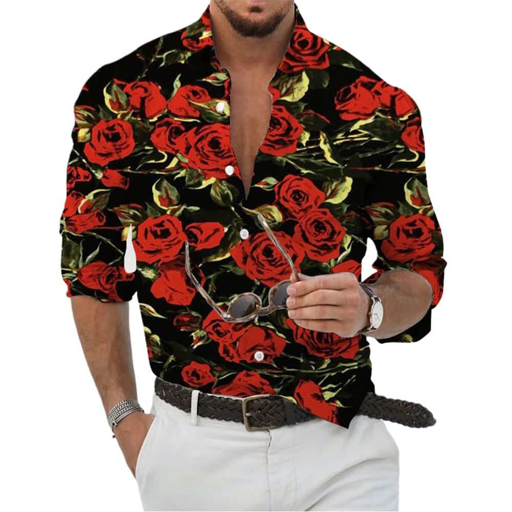 

Brand New Mens Tops T-Shirt Beach Breathable Button Casual Comfortable Fashion Floral Hawaiian Long Sleeve Loose