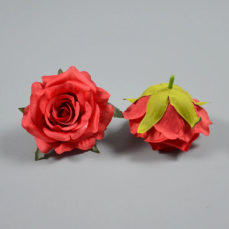 Artificial Rose Silk Flower Heads, Wedding Wall Arch, Home Party, Decorative Flowers, Banquet DIY, 7cm, 14Colors, 5Pcs