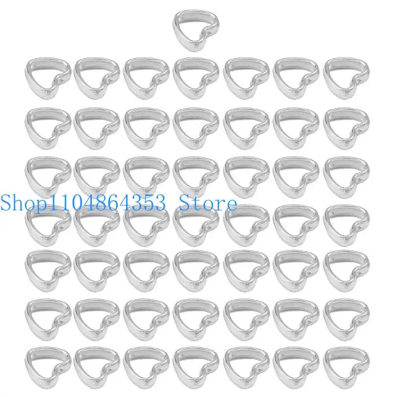 

652F 50 PCS Heart Frame Beads Double Hole Beads Spacer Connectors Heart Pendants