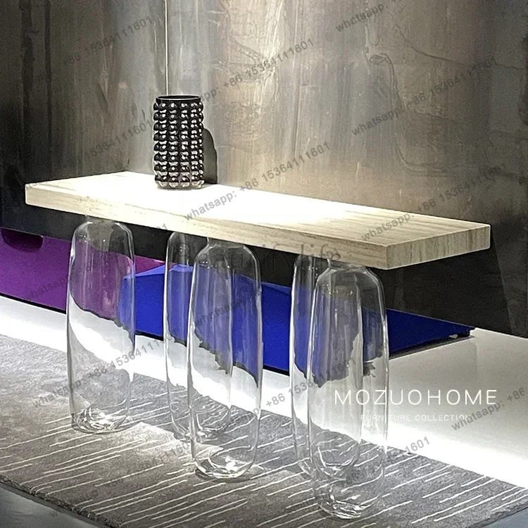 Factory Direct Modern Designer Anti-gravity Glass Art Porch Table Hotel Living Room Villa
