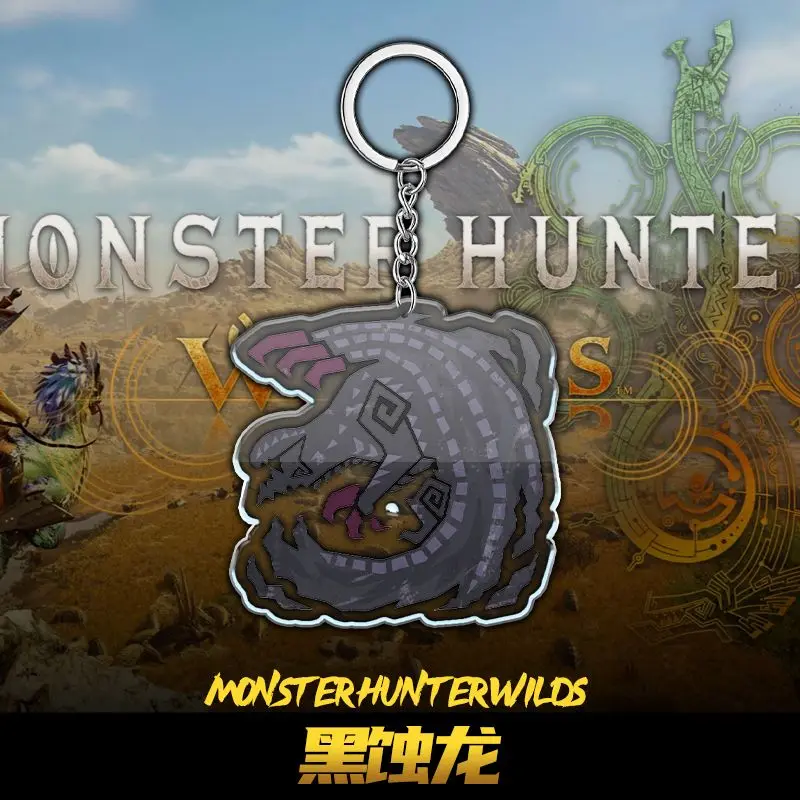 مونستر هنتر وايلدز  سلسلة مفاتيح أكريليك كرتونية لطيفة على شكل لعبة Rathalos Alma ملحق زخرفي لحقائب الظهر للأولاد والبنات #4