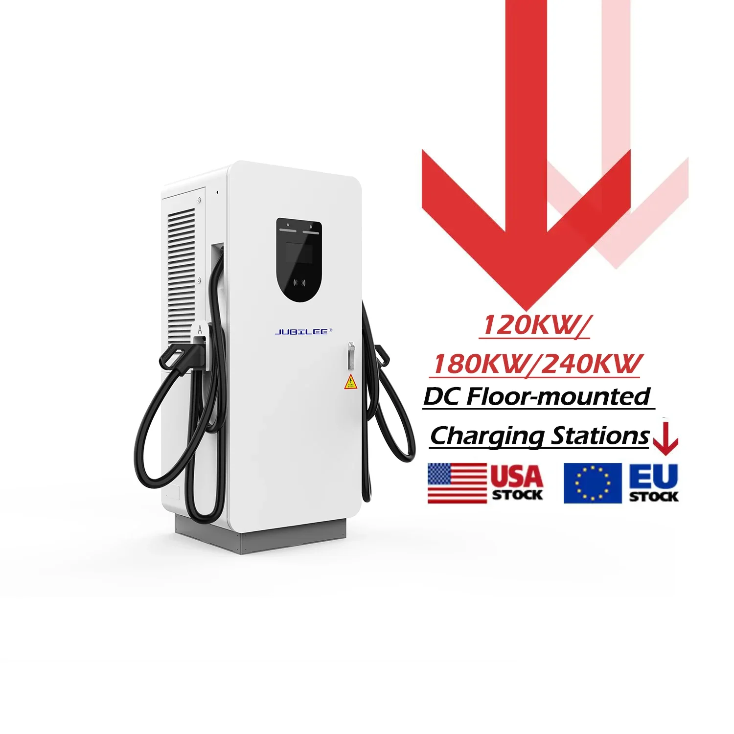 120kw 180kw 240kw OCPP EV DC Fast Commercial Charging Station Electric Vehicle Dual Plug Floor Mounted Charging Piles For Cars