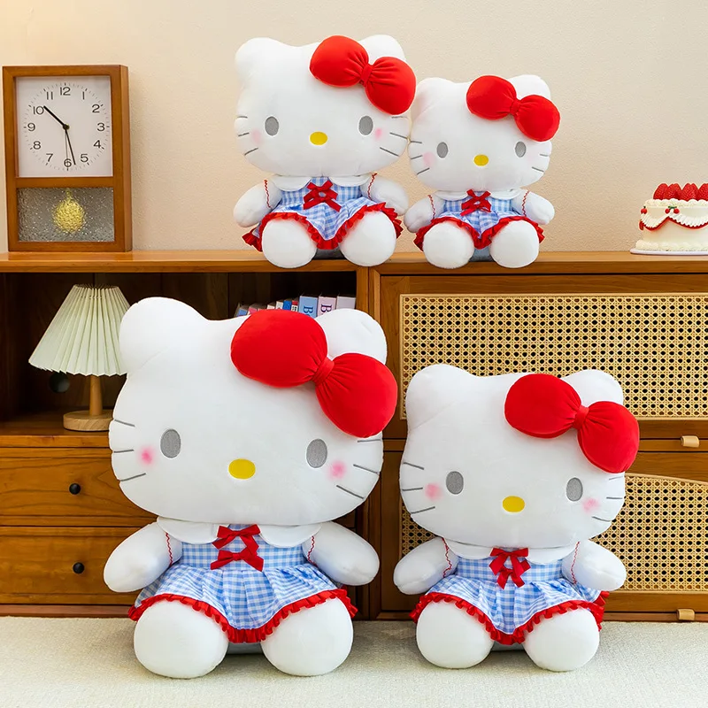 

Большой размер 30-60 см, стиль Kawaii ‌ бантик ‌ Плюшевые игрушки Hello Kitty Sanrio: Уютная мягкая кукла-украшение, детская игрушка, подарок