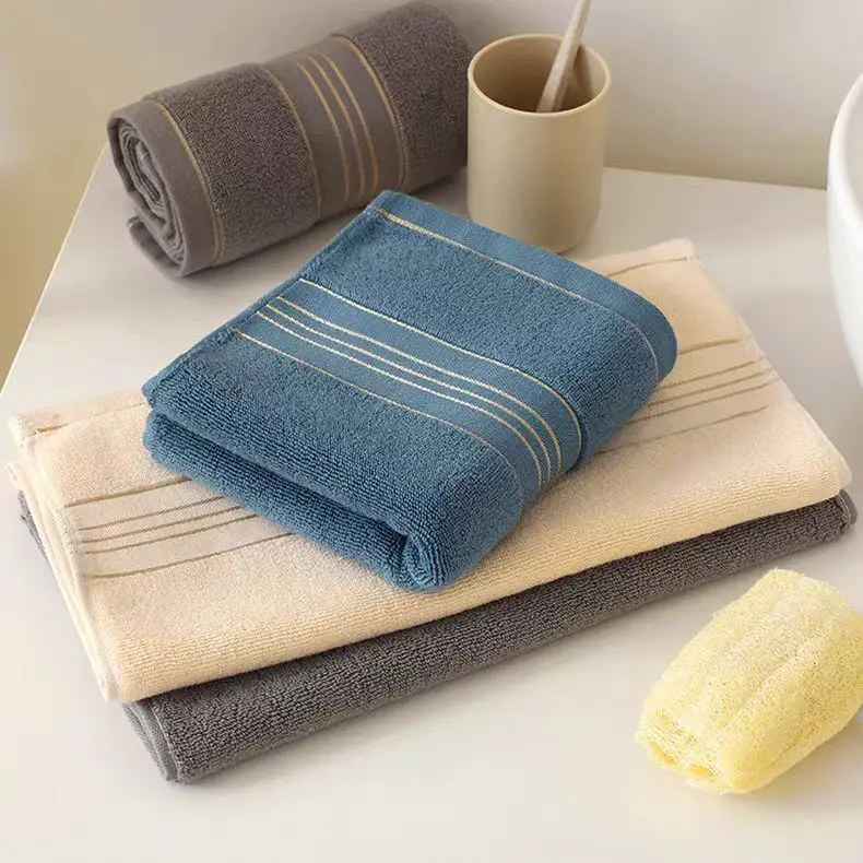 2-piece high-end pure cotton bath towel for adults - non-shedding, water-absorbent, color-fast, suitable for bathing and face-wa