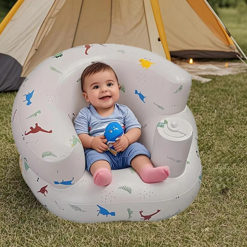 Babies 6-36 Months Inflatable Baby Seat Sofa,Built in Air Pump Children Baby Sofa,Bumbo Seat for Learning to Sit,Feeding,Camping