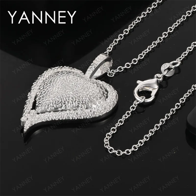 

925 Sterling Silver 16-30 Inch Elegant Luxury Heart Shape Necklace Women Wedding Party Fashion Exquisite Gift