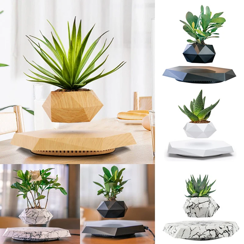Rotierender magnetischer Levitations-Blumentopf, hängende Luft-Topf-Bonsai-Vase ohne Pflanzen, 1