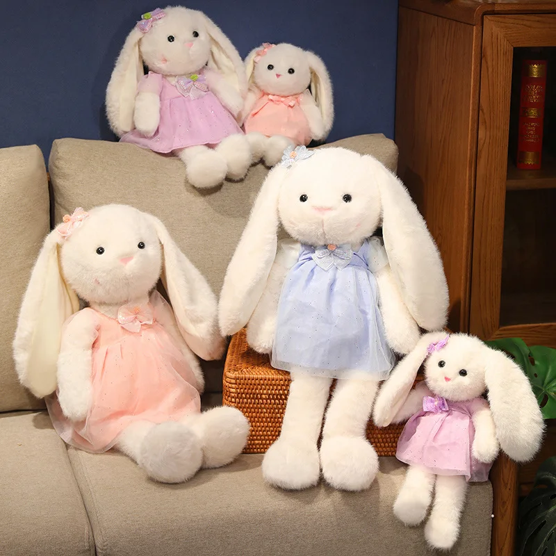 

Cute Lop Rabbit Plush Toy Soft Stuffed Long Ears Fluffly Princess Bunny Doll Funny Babys Sleeping Companion Home Deco Kids Gifts