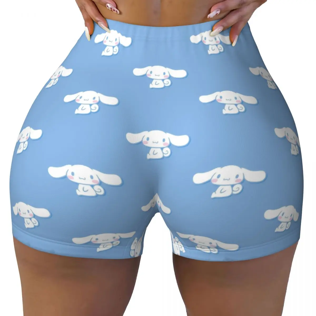 Custom Cinnamoroll Cute Kawaii Gym Volleyball Biker Shorts Women Workout Yoga Shorts