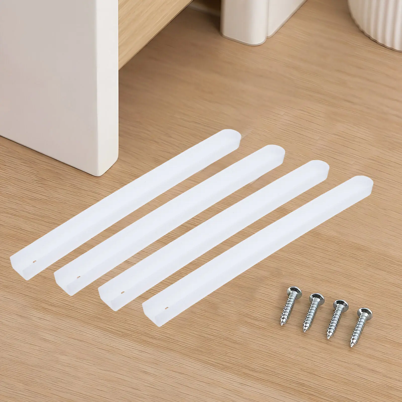 2Sets Heavy Duty Plastic Drawer Slide Rails Silent Smooth Operation Furniture Drawer Slides Replacement Guide Rails for Drawers