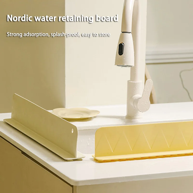 1PC Silicone Sink Baffle Splash Guard with Suction Cup Pool To Protect Clothes From Splashing Water Baffle Kitchen Parts