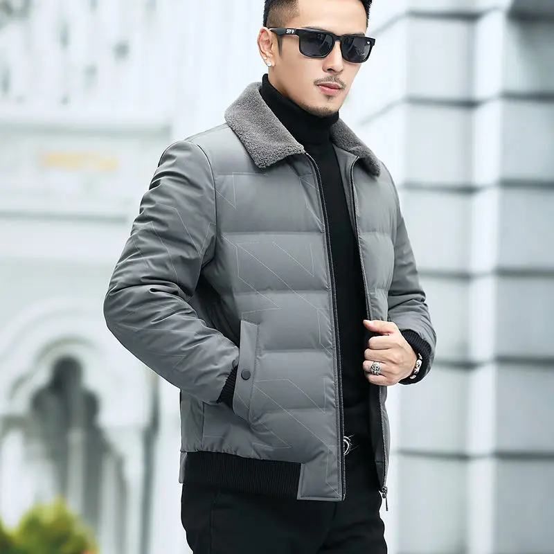 High End Luxe Winte Merk Designer Casual Fashion Duck Down Jassen Mannen Met Bont Jas Windjack Puffer Kleding Mannen C47