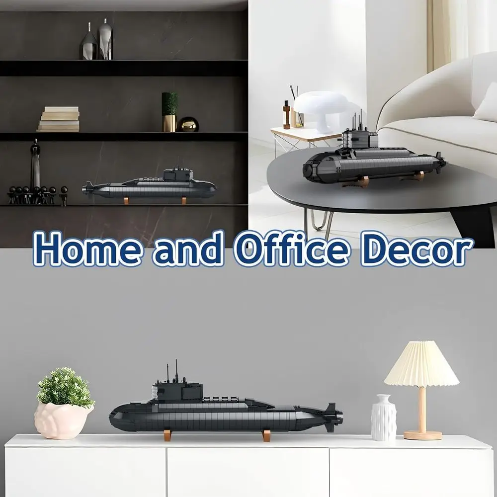 Juego de construcción de submarino nuclear de la era de la Segunda Guerra Mundial con luces, 1498 piezas, perfecto para niños, adolescentes y adultos, ideal para el hogar o la oficina