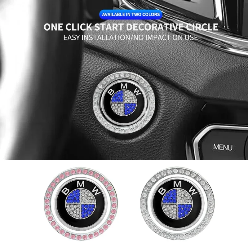 

Car One-Click Engine Start Stop Switch Button Cover Ignition Button Sticker for BMW E46 E60 E39 F25 F35 F20 X1 X2 X3 X4 X5 X6 X7