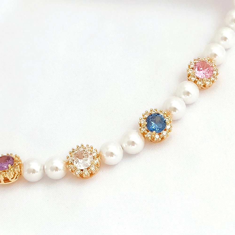 2PCS Brass Plated with Thick Silver Zircon Inlay Circular Flat Partition Bead DIY Jewelry Making Necklace Bracelet Accessories