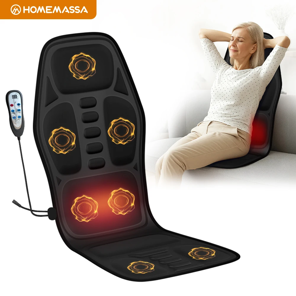 

Massage Seat Cushion With Heating, 7 Massage Modes Back Massage Chair Cushion for Pain Relief, Home Office Use, Christmas Gifts