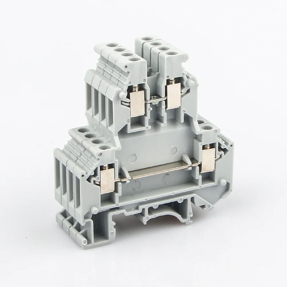 Imagem -02 - Din Rail Terminal Block Conexão Parafuso de Montagem Elétrica Níveis Duplos Fio Condutor Distribuição Block Ukk3 50 Pcs