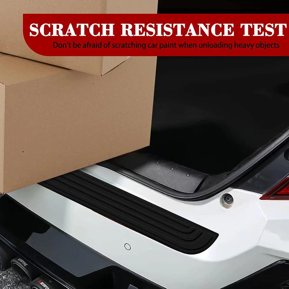 Universal Car Trunk Door Sill Plate Protector Anti-Scratch Rubber Rear Bumper Guard Anti-Collision Protector Strip image 5